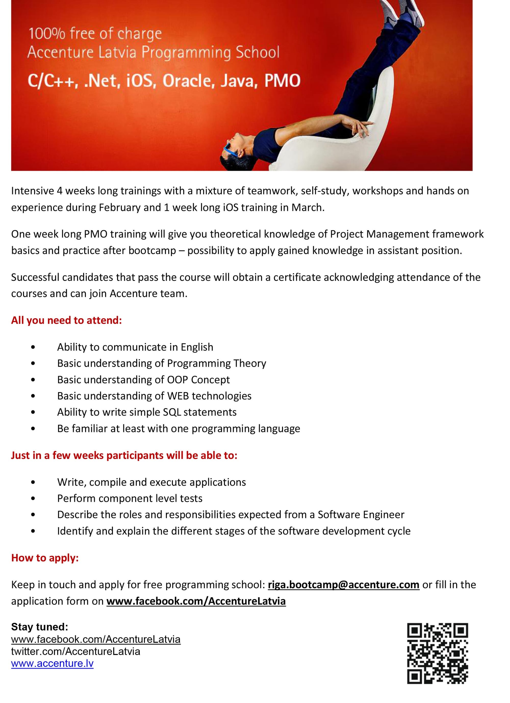 Accenture Latvia aicina pieteikties ziemas programmēšanas skolām
