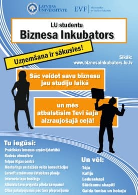 LU studentu Biznesa inkubatorā sākusies uzņemšana