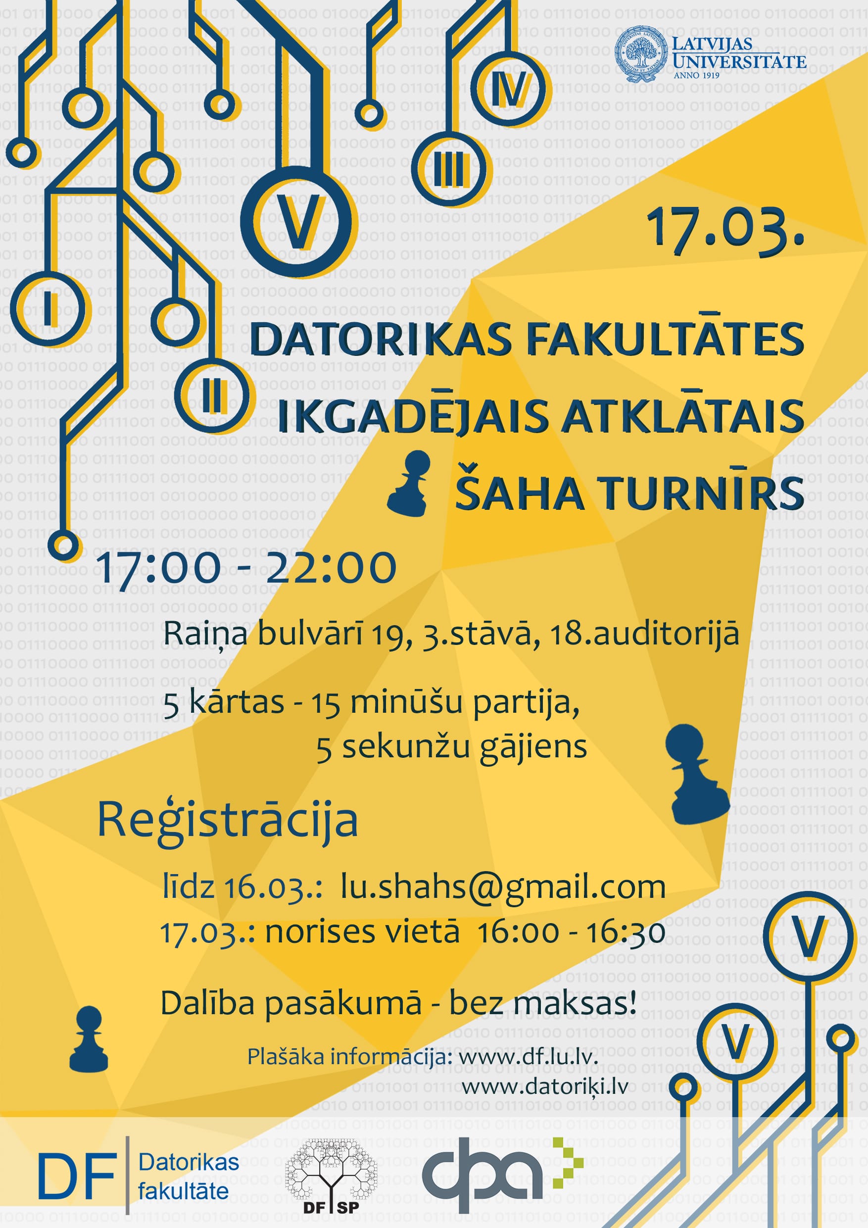 Ikgadējais atklātais šaha turnīrs strauji tuvojas