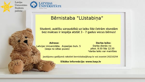 Savu darbību atsāks bērnistaba „LUstabiņa”