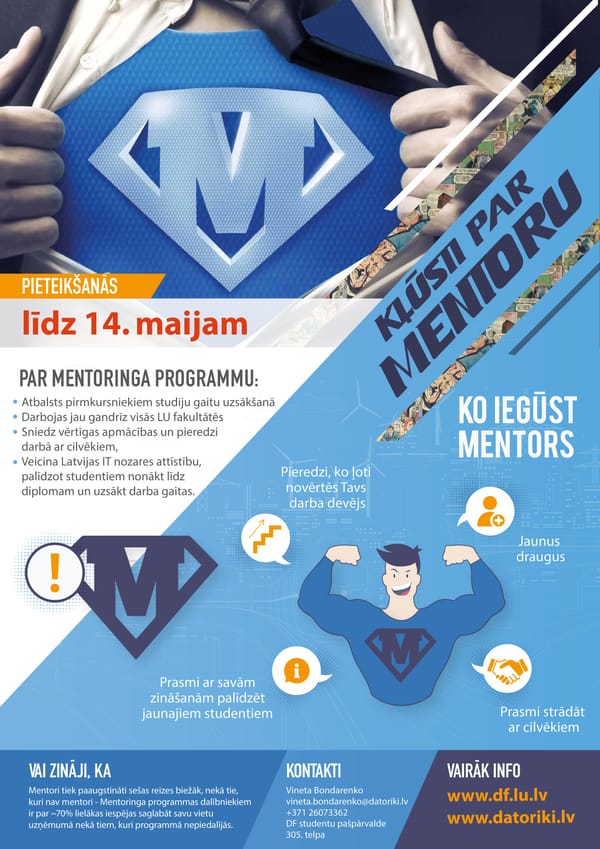 Student, piesakies par mentoru 2017./2018.ak.gadam!