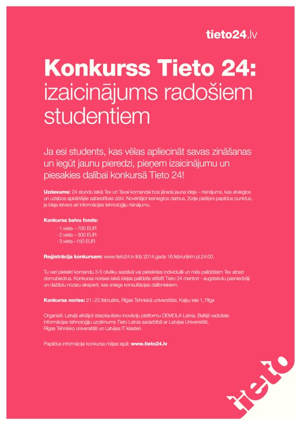 Piedalies 24h ideju sacensībās Tieto 24!