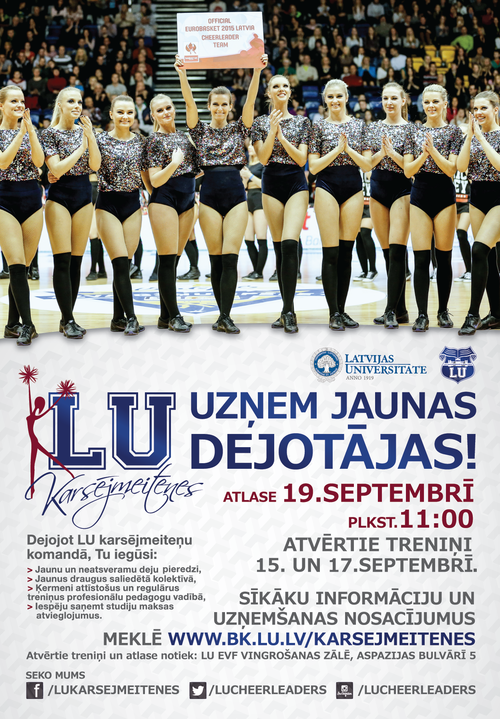 LU karsējmeitenes uzņem jaunas dalībnieces